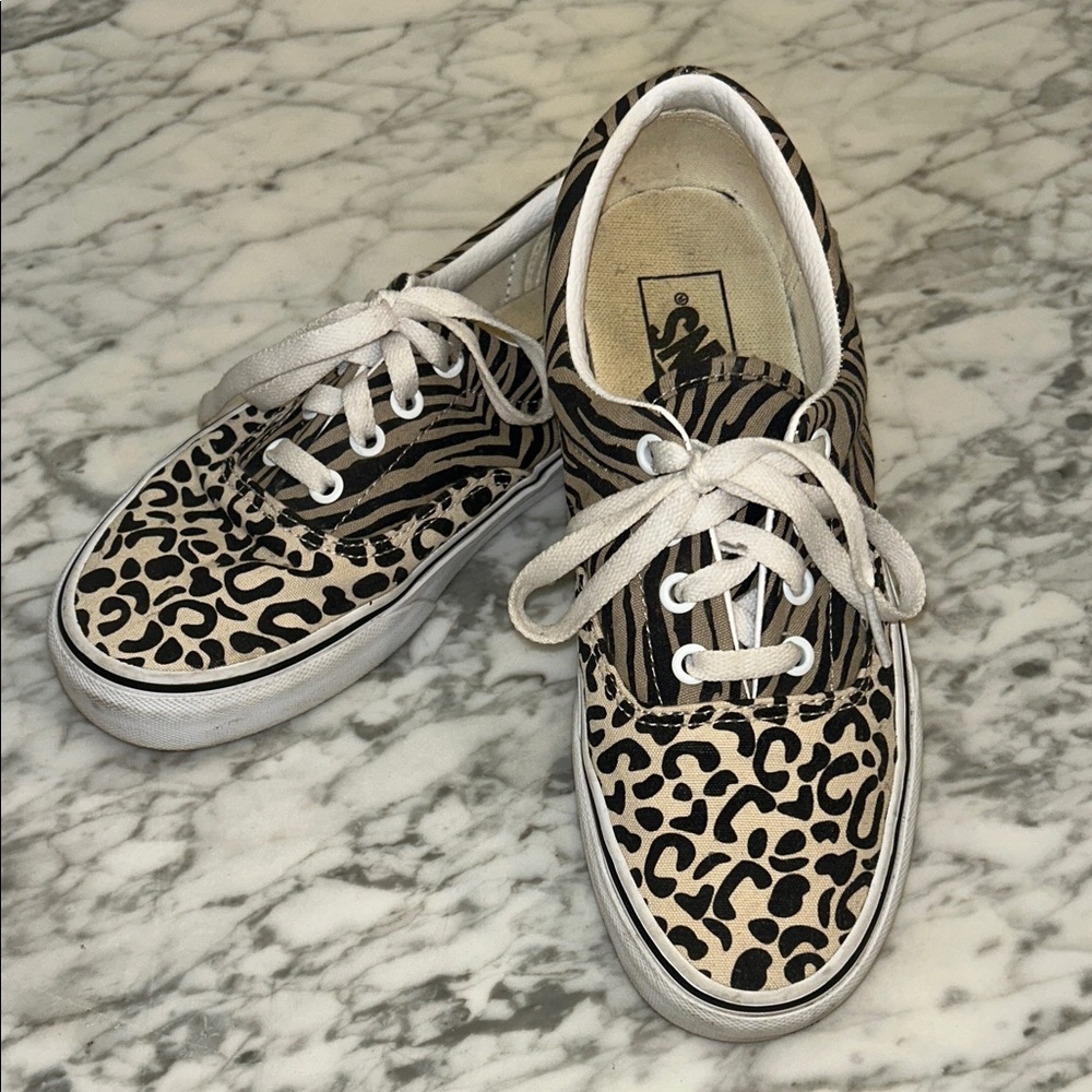 Vans Zebra Print Lace-Up Sneakers